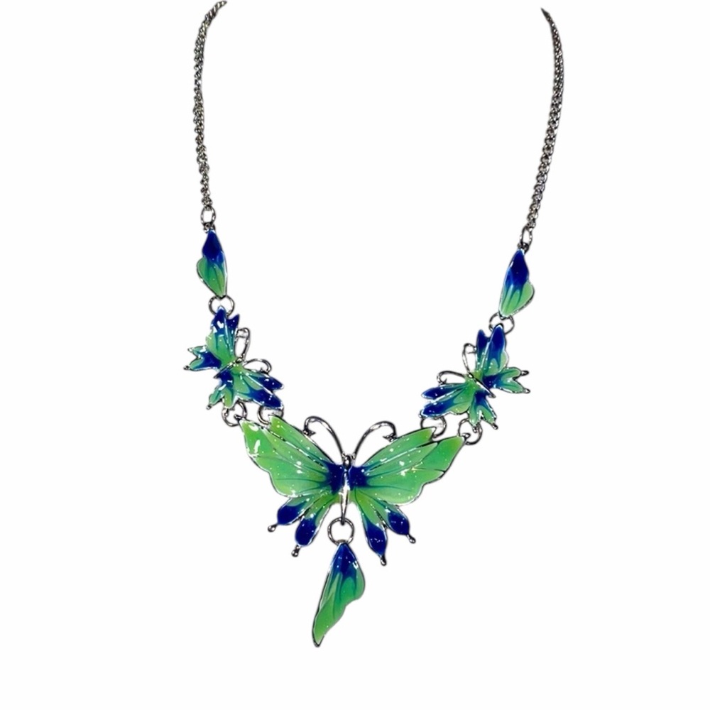Butterfly Fashion Necklace And Earrings Jewelry Set